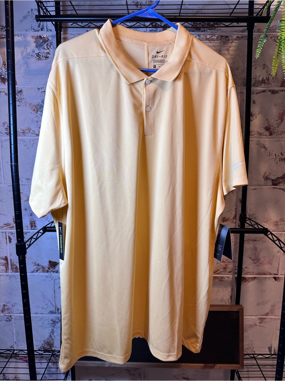 Nike Men's Light Yellow Dri-FIT Polo